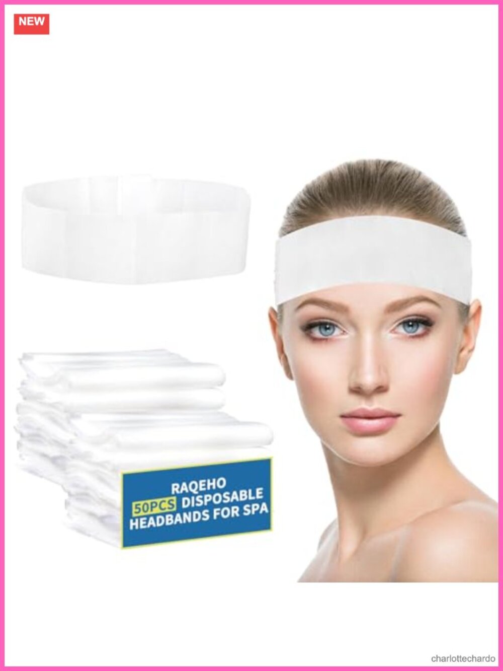 50pcs Disposable Non-woven Elastic Headbands for Spa Facial Hair